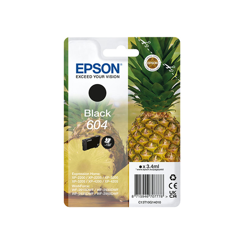 Epson 604 blækpatron 1 stk Original Standard udbytte Sort