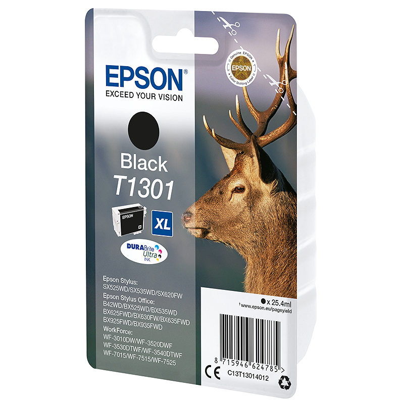 Epson Stag T1301 kronhjort DURABrite Ultra enkeltpakke sort blæk