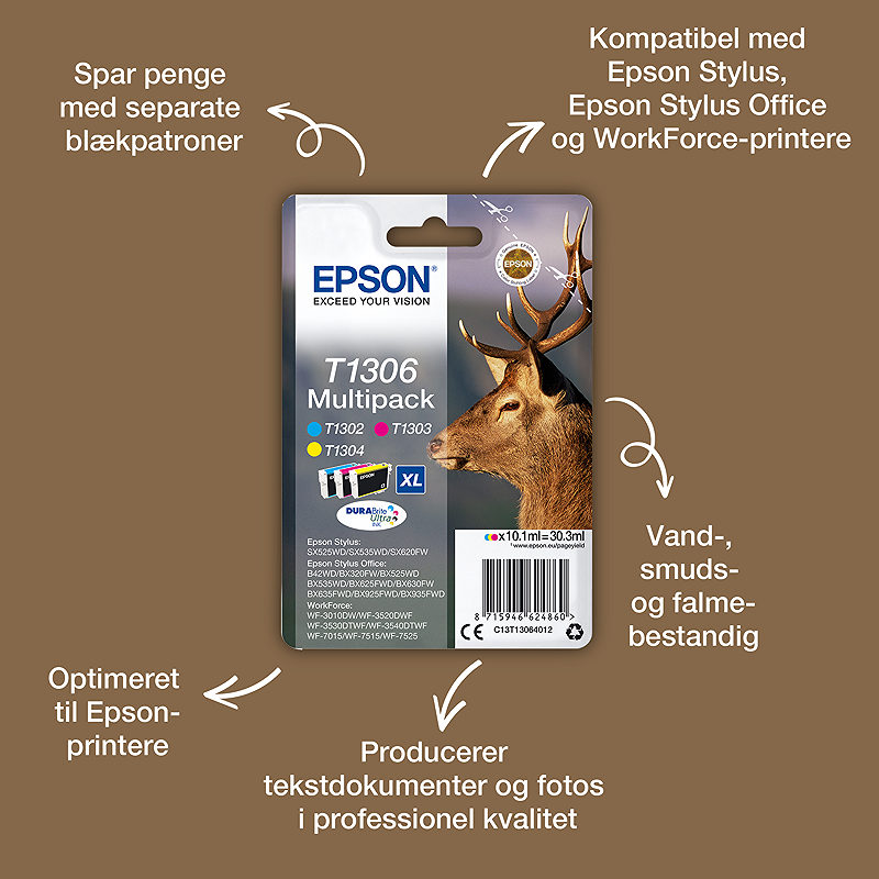 Epson Stag T1301 kronhjort DURABrite Ultra enkeltpakke sort blæk - Billede 7