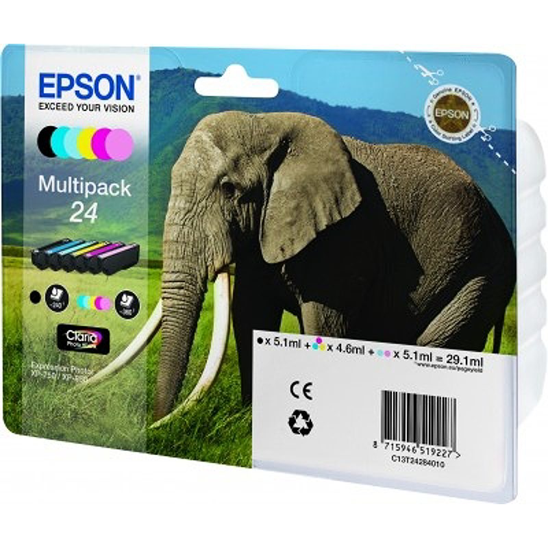 Epson Elephant Multipakke, 6 farver 24 Claria Photo HD Ink