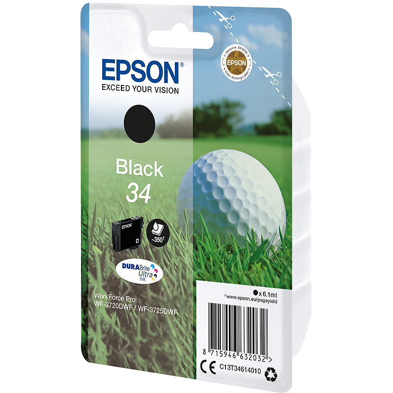 Epson Golf ball 34 golfbold DURABrite Ultra enkeltpakke sort blæk