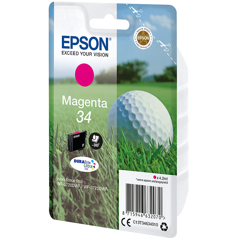 Epson Golf ball 34 golfbold DURABrite Ultra enkeltpakke magenta blæk