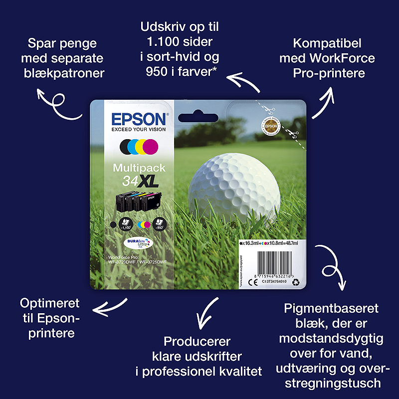 Epson Golf ball 34 golfbold DURABrite Ultra enkeltpakke magenta blæk - Billede 7