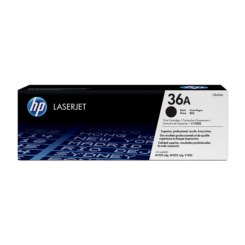 HP Original 36A LaserJet-tonerpatron, sort