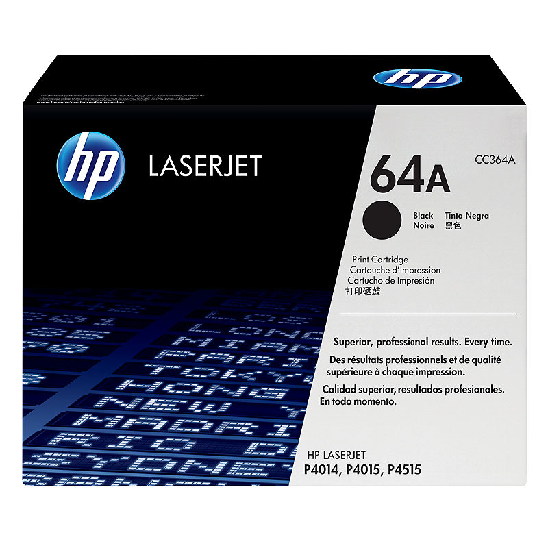 HP Original 64A LaserJet-tonerpatron, sort