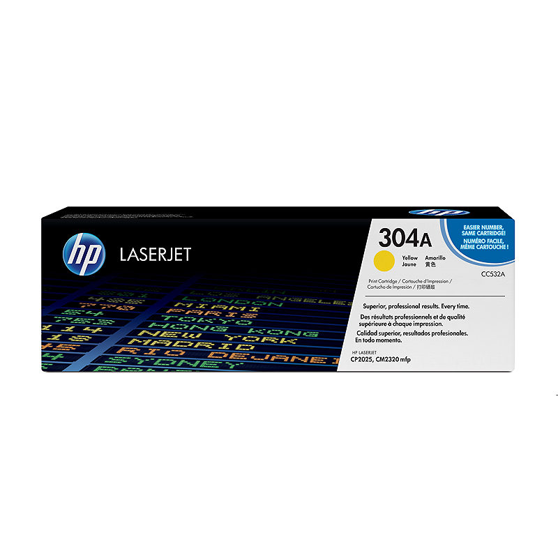 HP Original 304A LaserJet-tonerpatron, gul