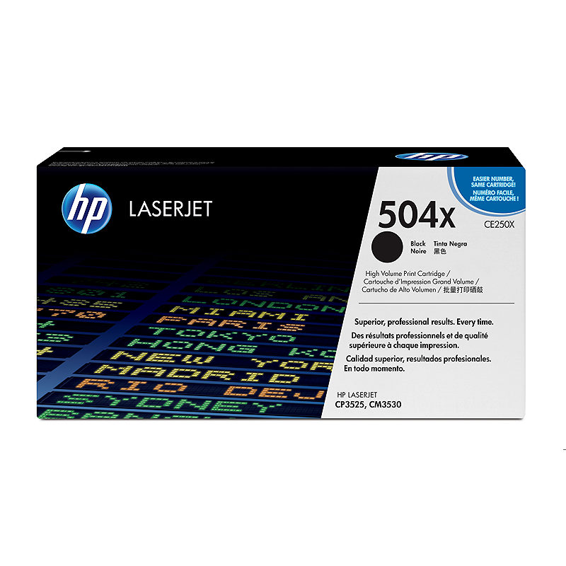 HP Original 504X LaserJet-tonerpatron med høj kapacitet, sort
