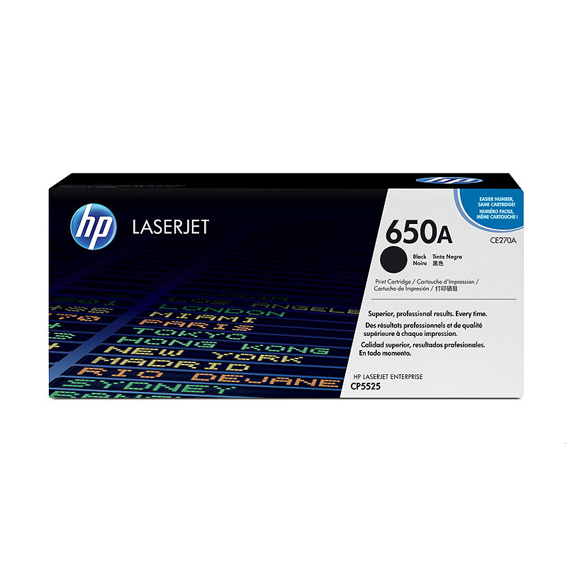 HP Original 650A LaserJet-tonerpatron, sort