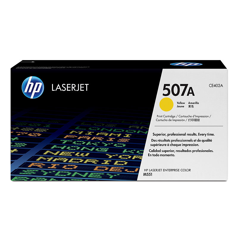 HP Original 507A LaserJet-tonerpatron, gul