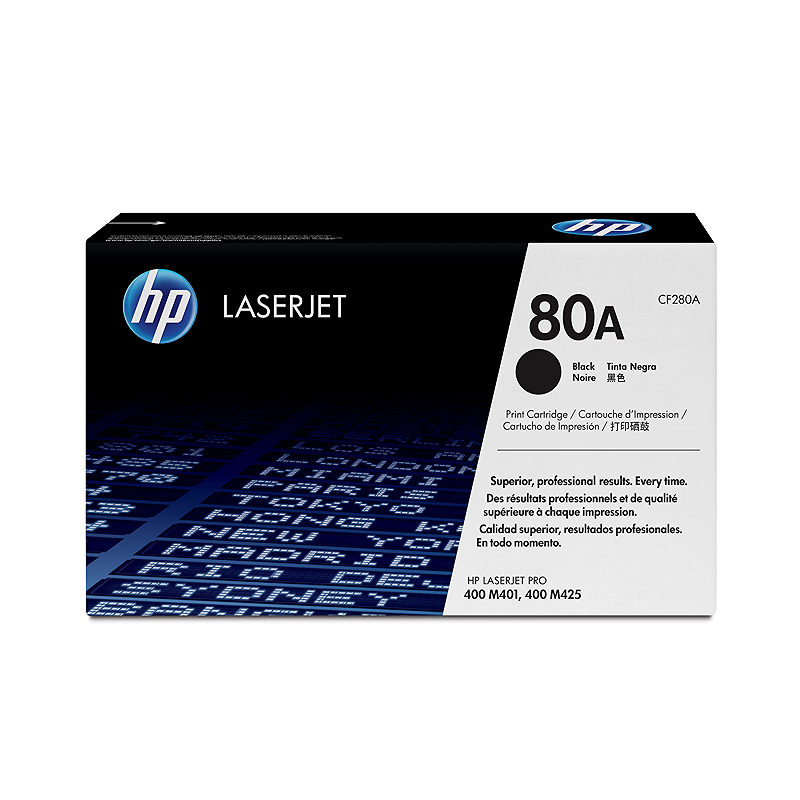 HP Original 80A LaserJet-tonerpatron, sort