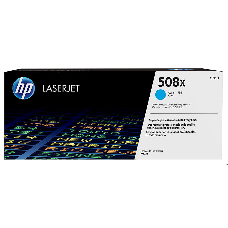 HP Original 508X LaserJet-tonerpatron med høj kapacitet, cyan