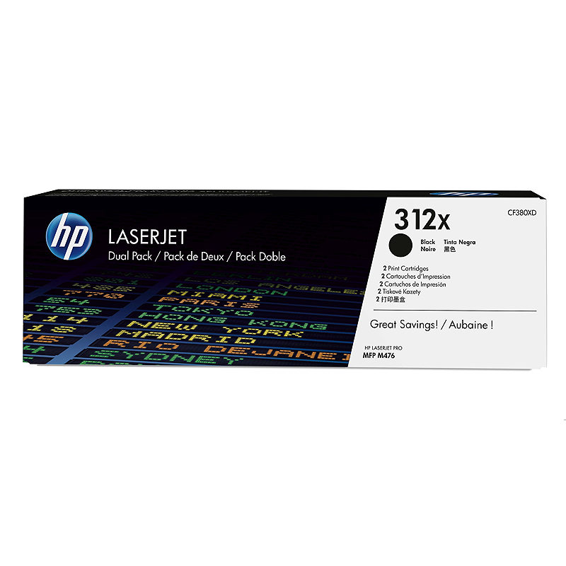 HP 312X Black Dual Pack LaserJet toner cartridge
