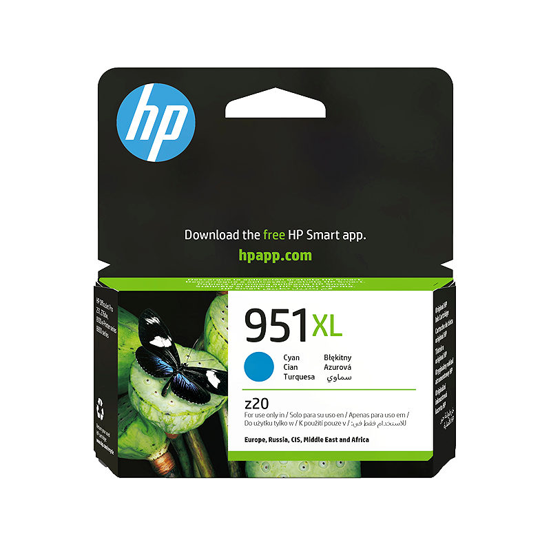 HP Original 951XL-blækpatron med høj kapacitet, cyan