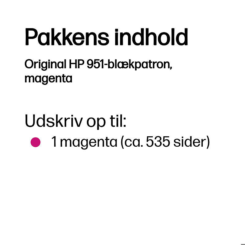 HP Original 951-blækpatron, magenta - Billede 3