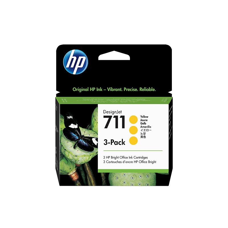HP 711 DesignJet-blækpatroner med 29 ml, 3 stk., gul