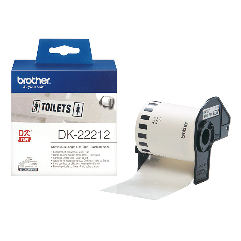 Brother DK-22212 etiketbånd Sort på hvid