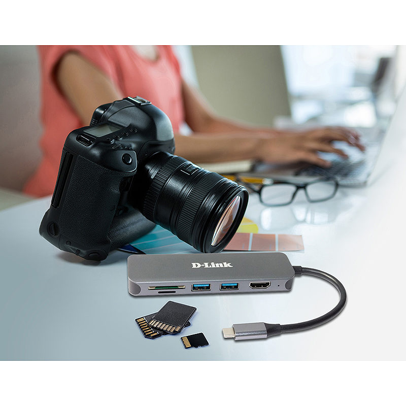 D-Link DUB-2327 dockingstation Ledningsført USB Type-C Grå