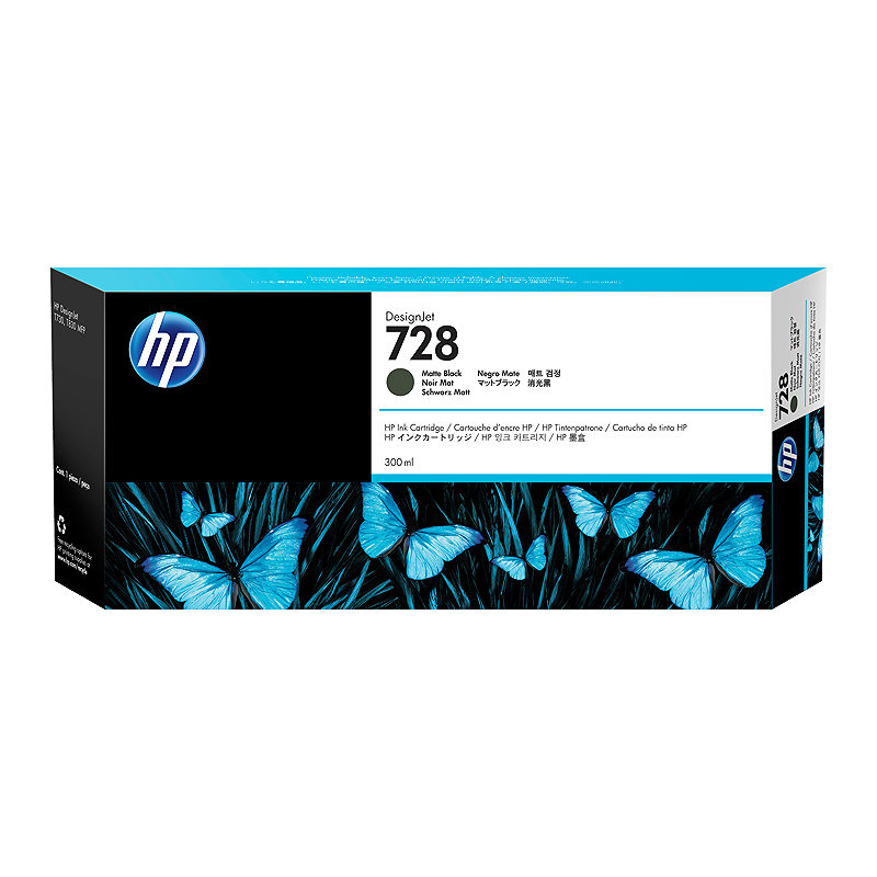 HP 728 300 ml DesignJet-blækpatron, matsort