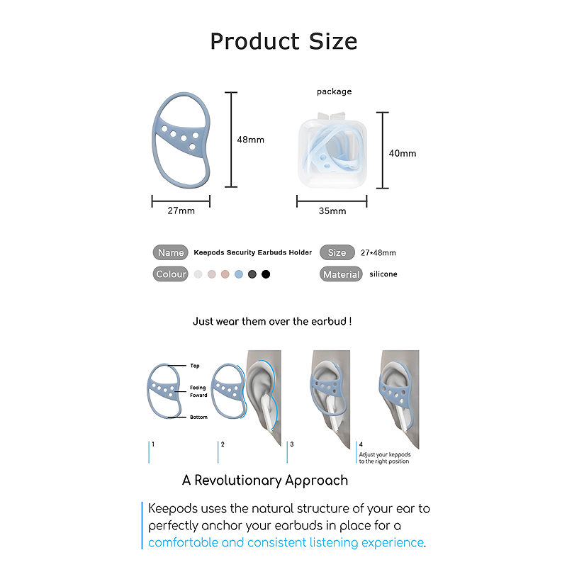 silicone cover to prevent falling out the headphones nude - Billede 3