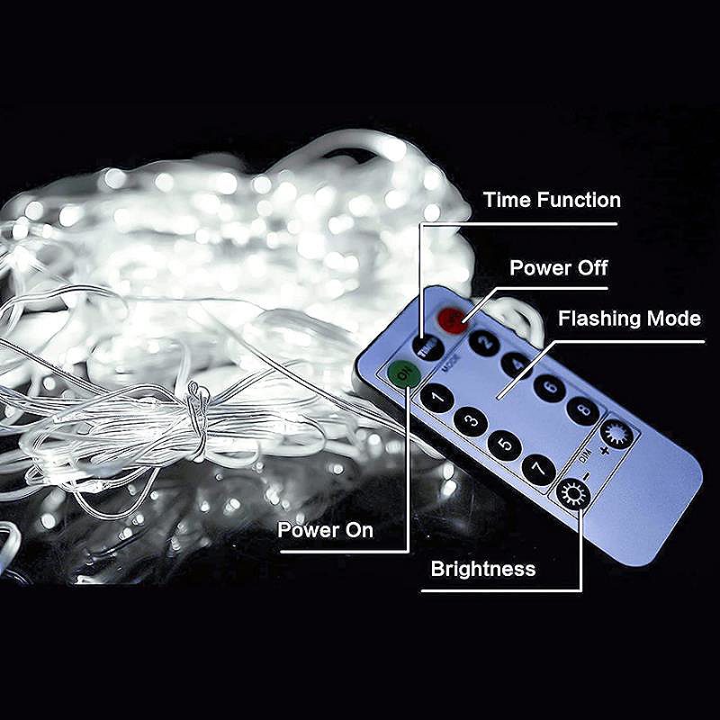 led curtain (300 led lamp) 3mx3m cold white - Billede 3