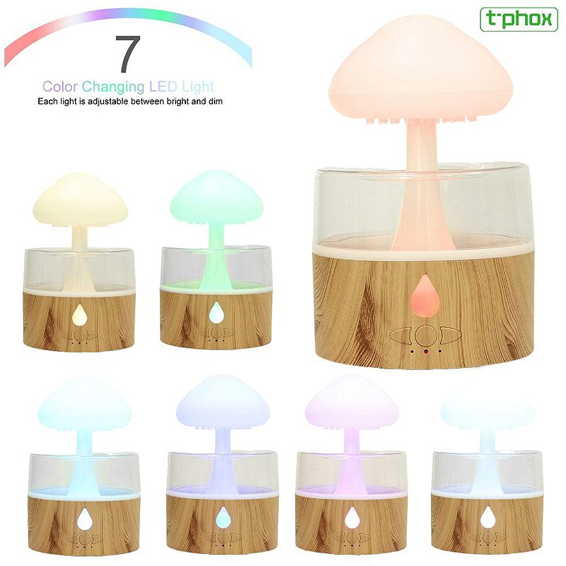T-Phox Humidifier/diffuser with lamp rain cloud white