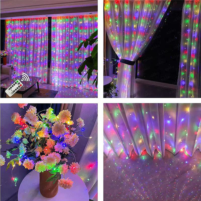 LED CURTAIN (200 LED LAMPS) 3Mx2M MULTICOLOR - Billede 2