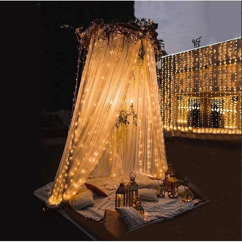 LED CURTAIN (100 LED LAMPS) 3Mx1M WARM WHITE - Billede 4