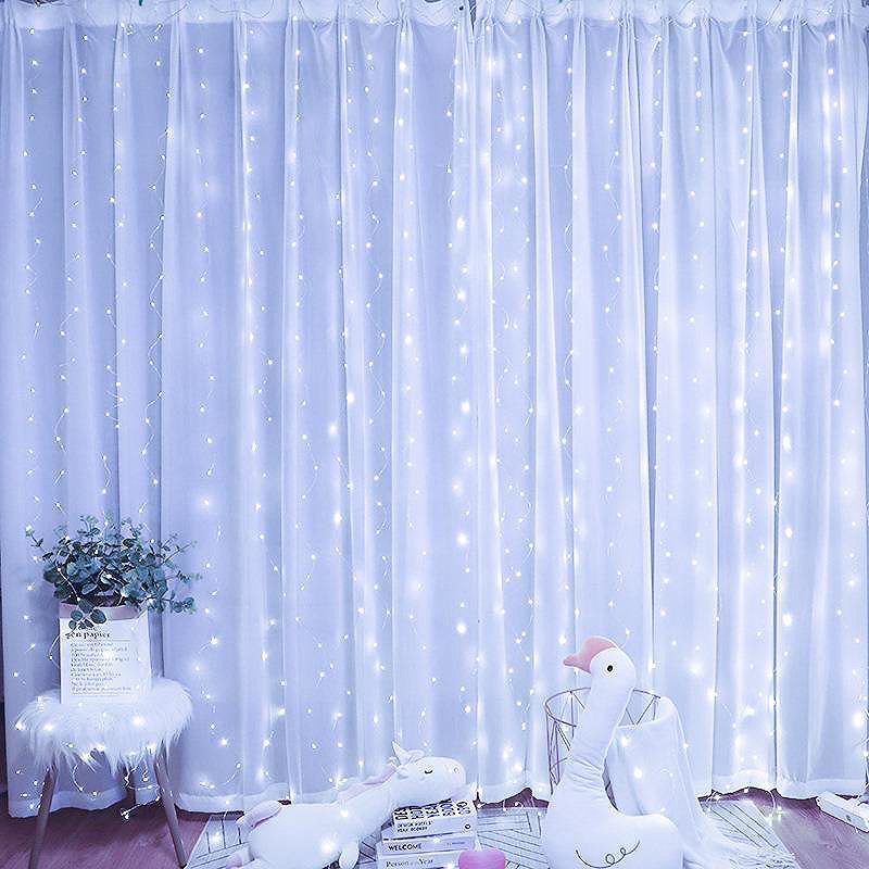 LED CURTAIN (100 LED LAMPS) 3Mx1M WITHOUT PENDANT COLD WHITE