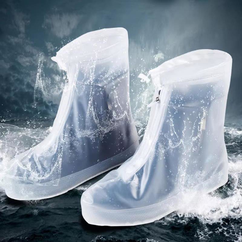 RAINPROOF SHOE COVERS L (39-40) WITH A ZIPPER WHITE - Billede 4