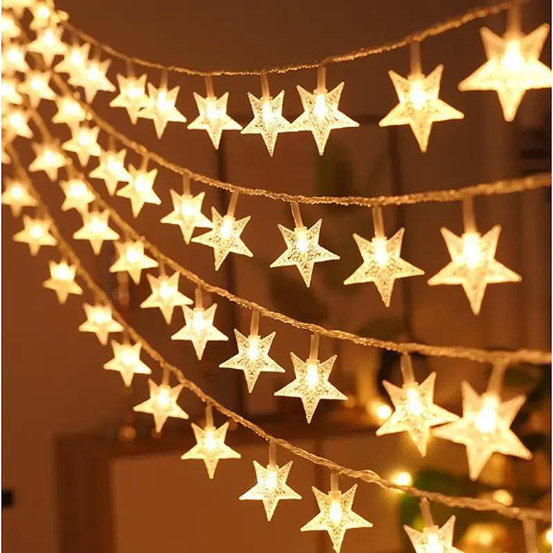 LED GARLAND 6M (40 LED LAMPS) USB STARS WARM WHITE