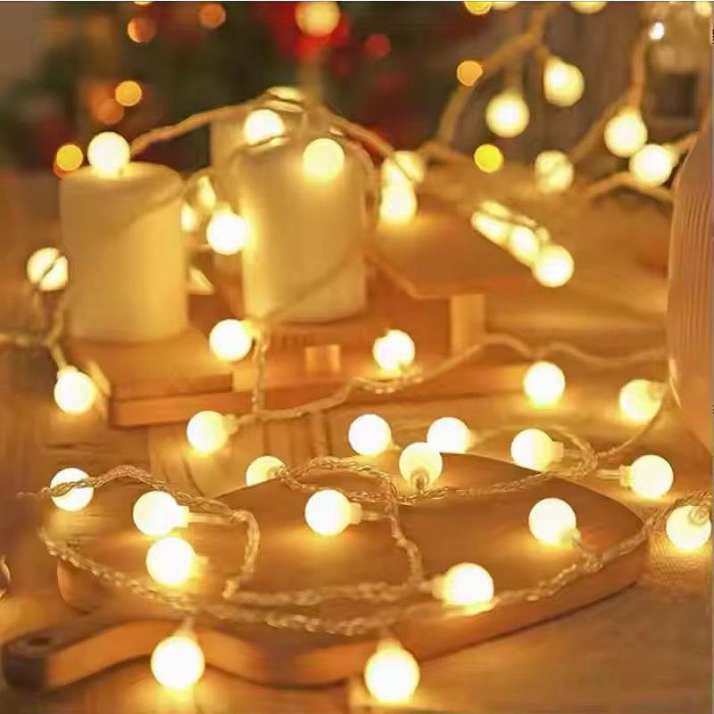 LED GARLAND 3M (20 LED LAMPS) USB BALLS WARM WHITE - Billede 4