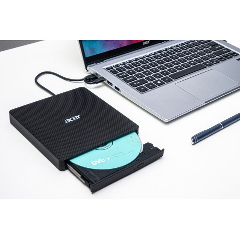 Acer Portable DVD Writer AXD001 optisk diskdrev DVD±RW Sort