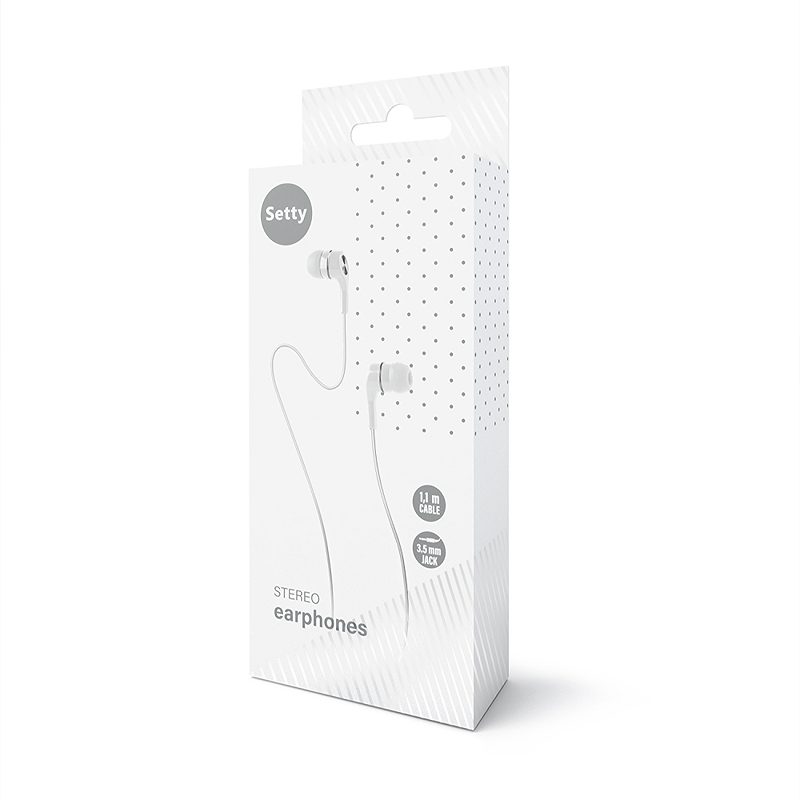 Setty wired earphones white - Billede 2