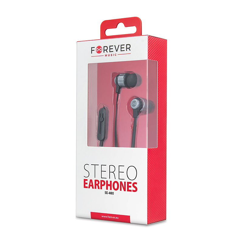 Forever wired earphones SE-400 jack 3,5mm black - Billede 2