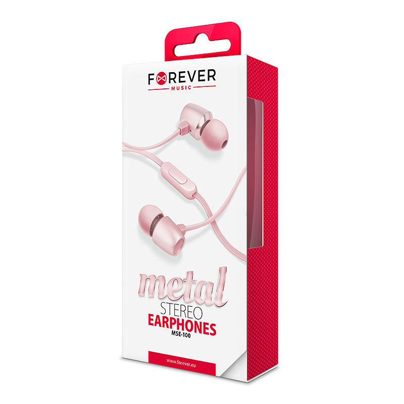 Forever wired earphones MSE-100 jack 3,5 mm rose-gold - Billede 3