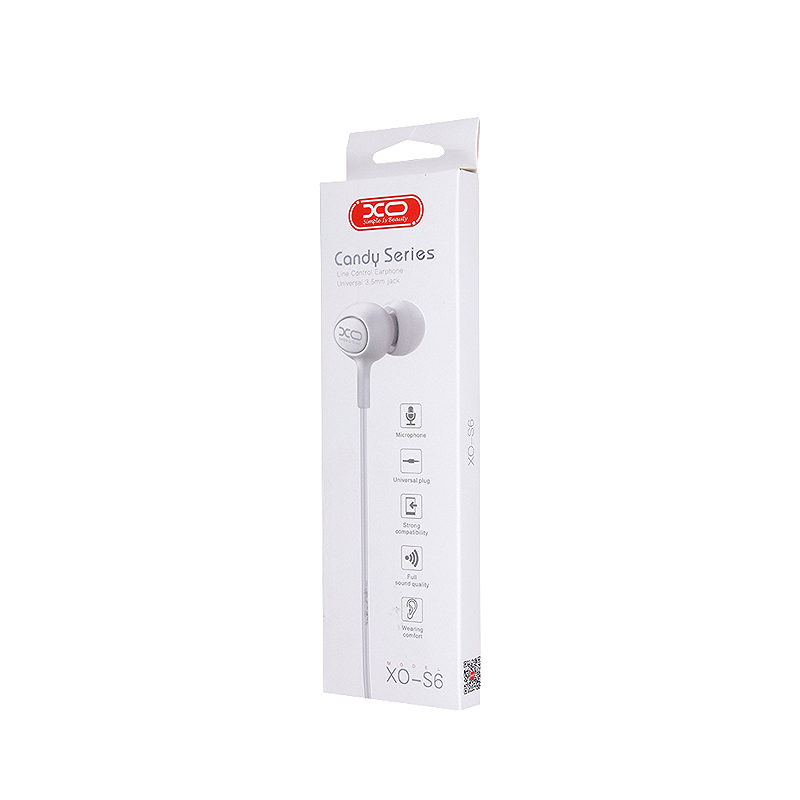 XO wired earphones S6 jack 3,5mm white - Billede 2