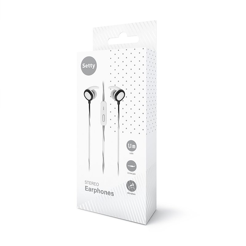 Setty wired earphones Sport white - Billede 2