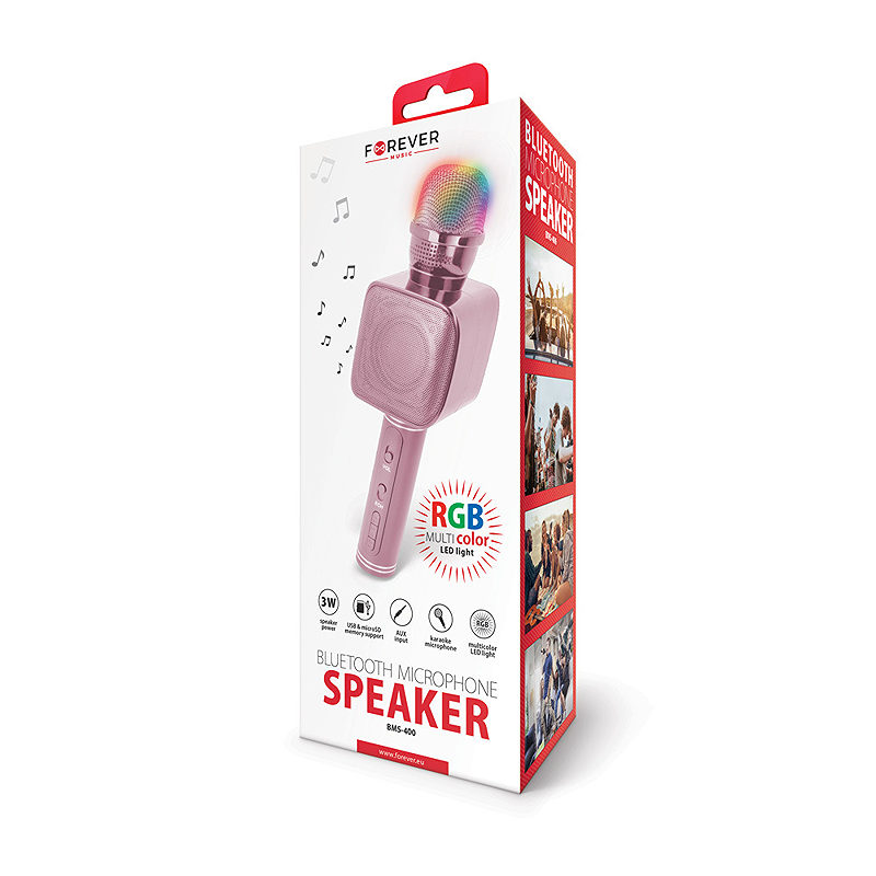 Forever Bluetooth microphone with speaker BMS-400 pink - Billede 2
