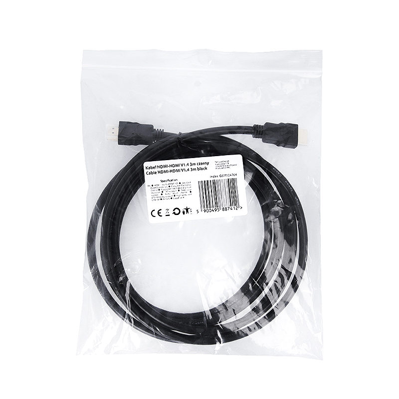 HDMI-HDMI Cable V1.4 3m black - Billede 2