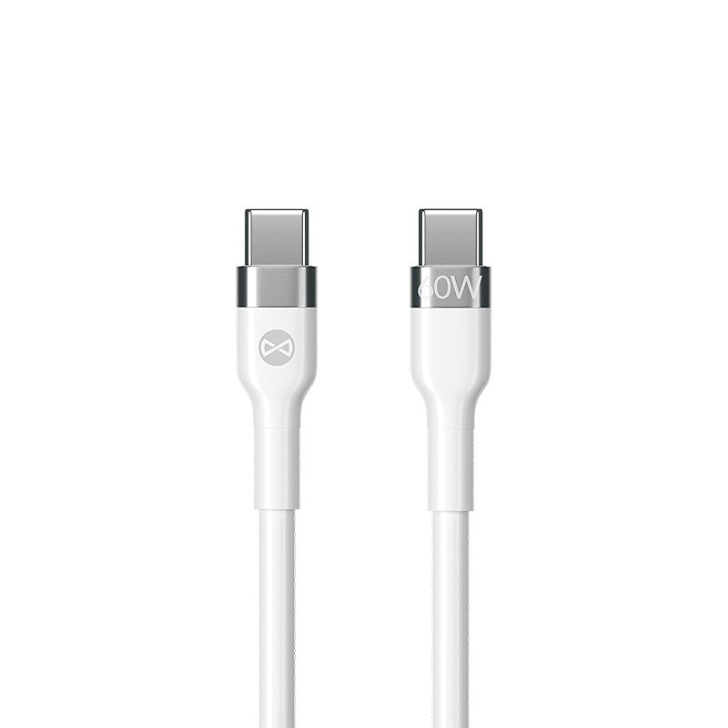 Forever Flexible cable USB-C - USB-C 1,0 m 60W white - Billede 2