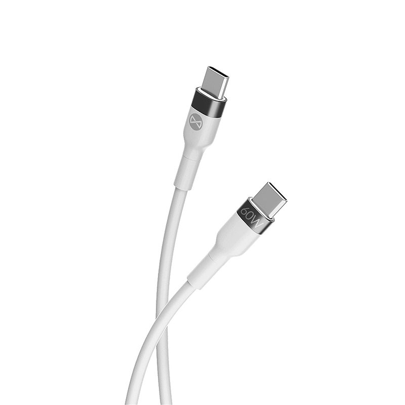 Forever Flexible cable USB-C - USB-C 1,0 m 60W white - Billede 4