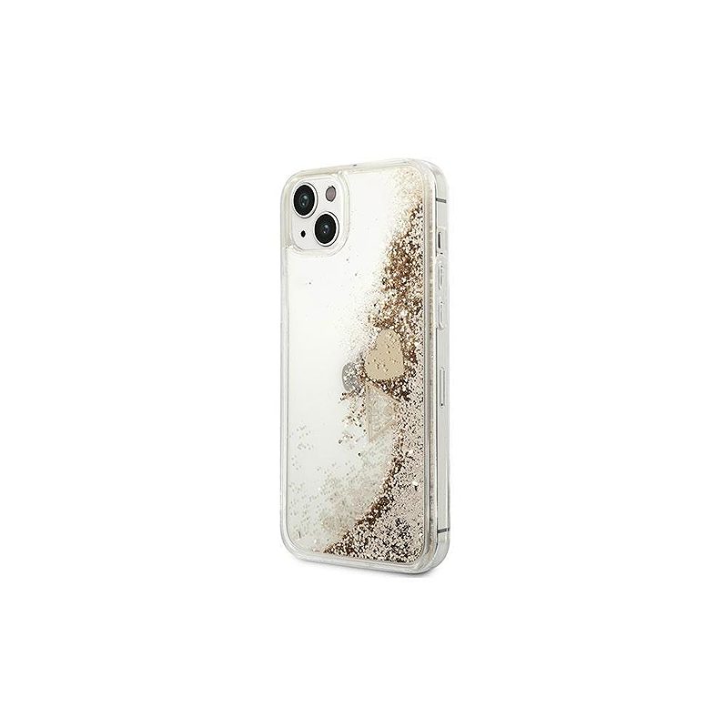 Guess case for iPhone 14 Plus 6,7" GUOHCP14MGLHFLGO gold HC Liquid Glitter Charms
