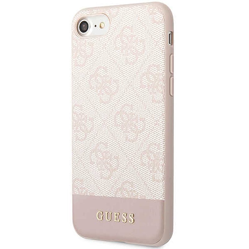 Guess case for iPhone 7 / 8 / SE GUHCI8G4GLPI pink HC PC/TPU 4G PU Bottom Stripe - Billede 2