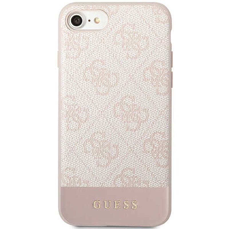 Guess case for iPhone 7 / 8 / SE GUHCI8G4GLPI pink HC PC/TPU 4G PU Bottom Stripe - Billede 3