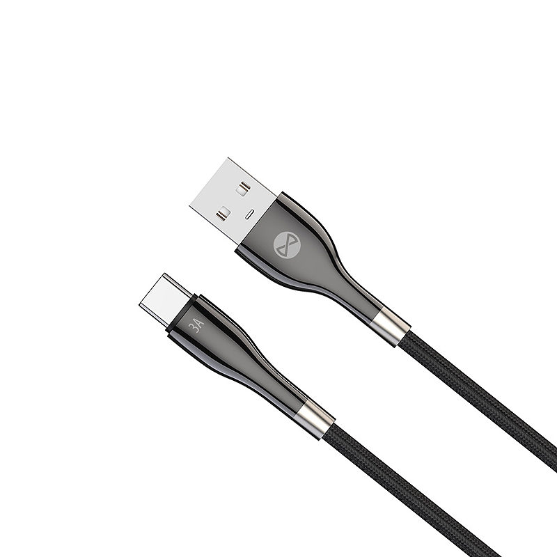 Forever Sleek cable USB - USB-C 1,0 m 3A black - Billede 2