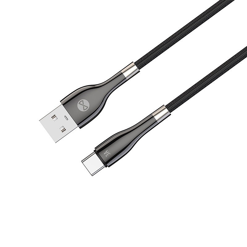 Forever Sleek cable USB - USB-C 1,0 m 3A black - Billede 3