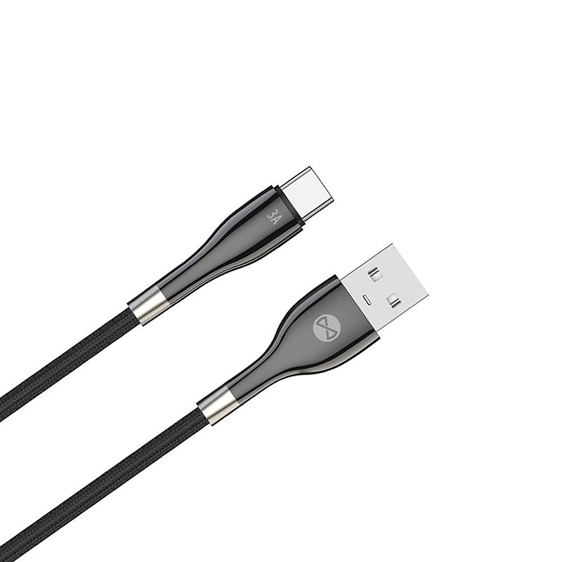Forever Sleek cable USB - USB-C 1,0 m 3A black - Billede 5