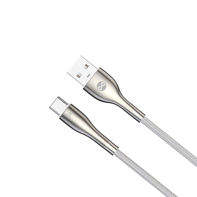 Forever Sleek cable USB - USB-C 1,0 m 3A white - Billede 2