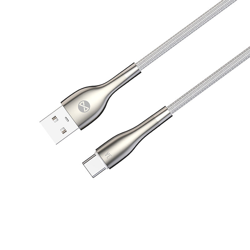 Forever Sleek cable USB - USB-C 1,0 m 3A white - Billede 3