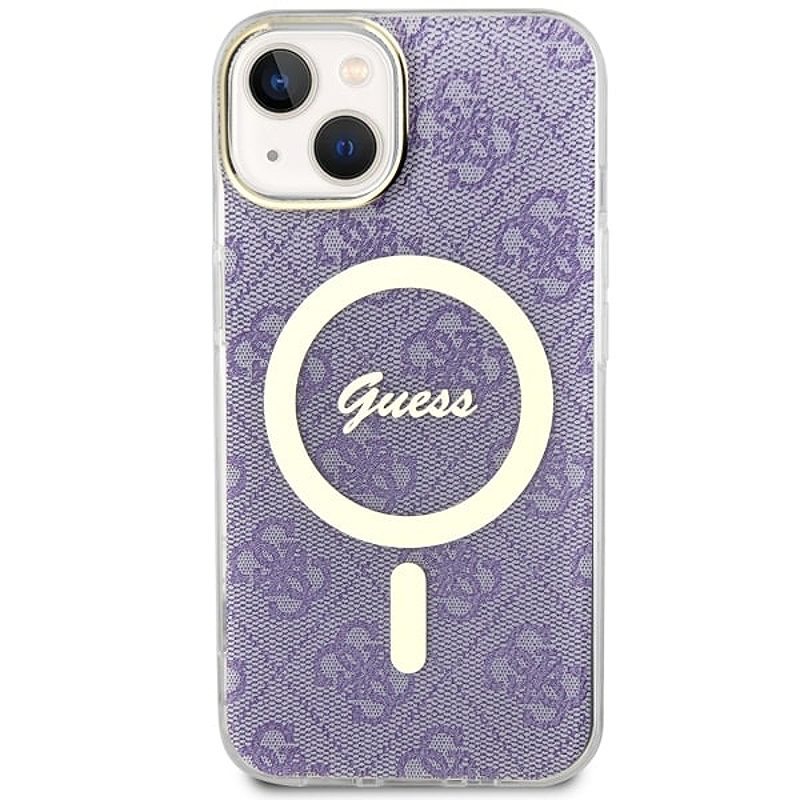 Guess case for iPhone 14 6,1" GUHMP14SH4STU purple hardcase Magsafe IML 4G - Billede 3